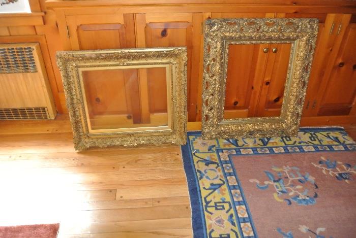 Two Antique Giltwood Frames