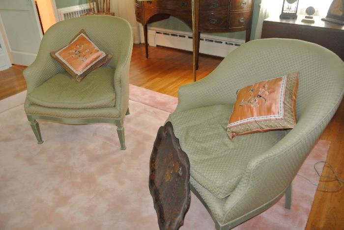 Pair of Barrel Back Chairs