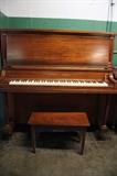 A40#4 Ludden Bates 1904 Upright Piano Mahogany Condition of 7-8#14335