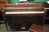 A4#5 Wurlitzer 1949 Spinet Piano Mahogany Finish Rough Some Keys Chipped Condition of 7 #387672
