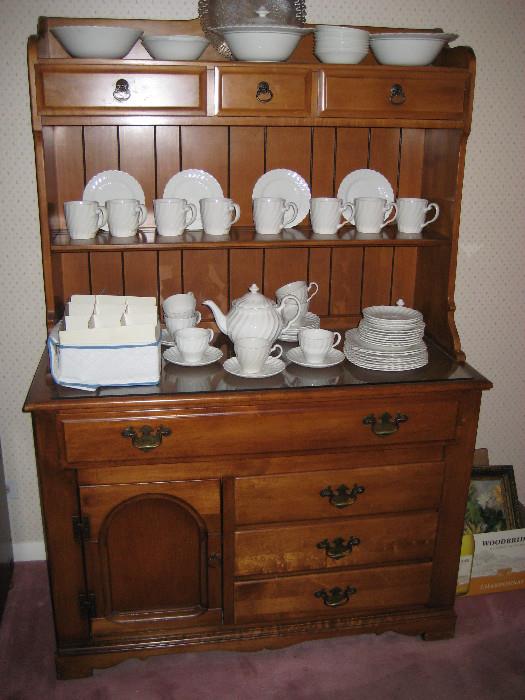 Darling Colonial looking piece with Johnson Bros Dishes