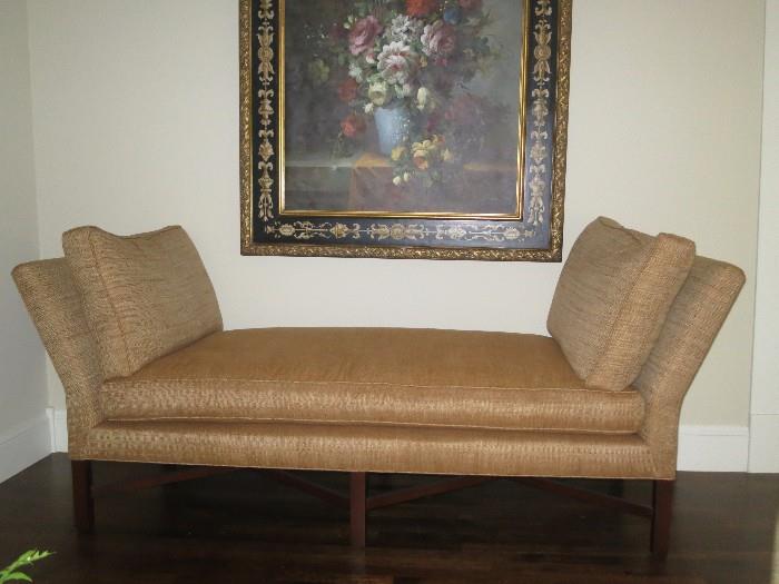 This chaise lounge can go anywhere:  Foyer, living room, powder room you decide....