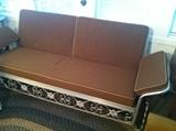 VINTAGE BUNTING CO. INC PHILA. PA ALUMINUM GLIDER/DAYBED W/UPHOLSTERED CUSHIONS 