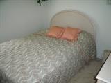 Queen headboard and King comforter