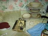 Pampered Chef items and small set of stoneware