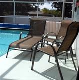 4 Piece Matching Patio Set including Lounger, 2 Chairs and Table