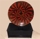 Huge, Very Attractive and Decorative, Glass Charger on Stand