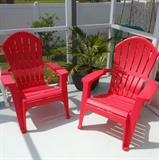 Nice Pair of Plastic Adirondack Chairs