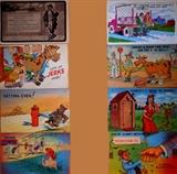 Great Vintage Comic Postcards; Dog with Fire Hydrant is signed Walt Munson