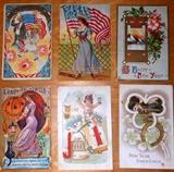 Antique Postcards; Halloween, 4th of July, & Happy New Year