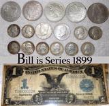 Silver Dollars, Half Dollars and Quarters and Series 1899 Silver Certificate -There are also coin books available