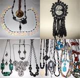 Nice Beadwork Necklaces and Flamingo Cameo Pendant