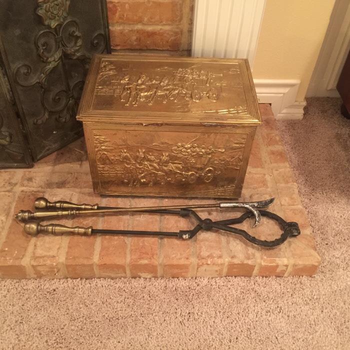 Brass wood box