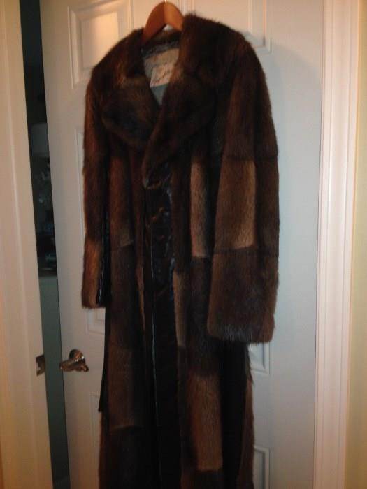 Vintage Muskrat and Leather Coat