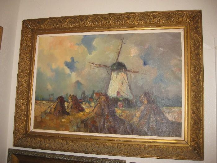 Wonderful Oil Painting Windmill