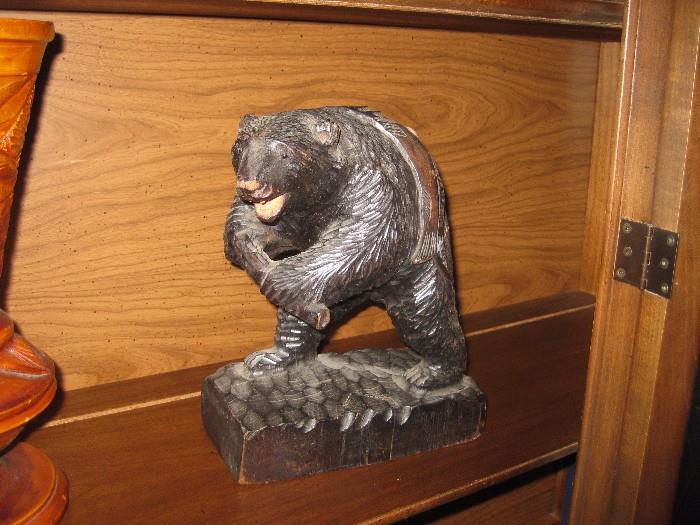 Carved wooden bear 