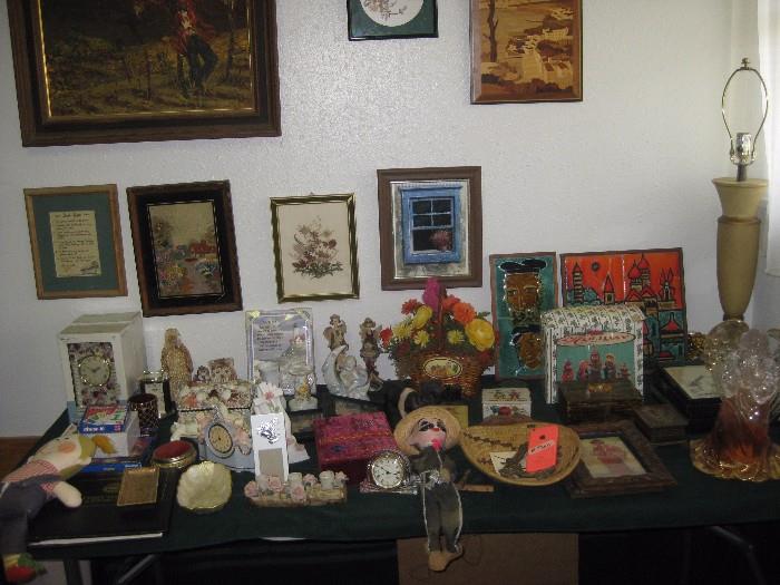 Vintage marionettes and misc items