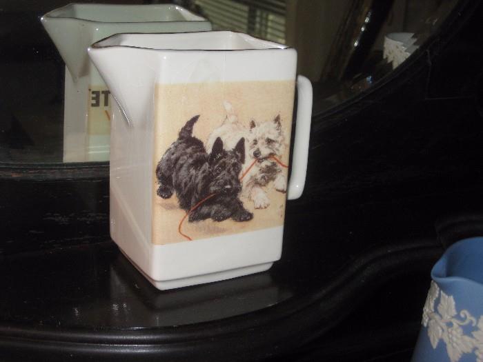 Whiskey Premium pitcher with scotty and westie dogs