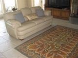 cream color leather sofa
