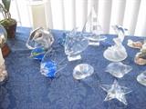 blown glass fish and sea life figurines