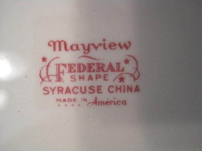 Syracuse China in the Mayview pattern.