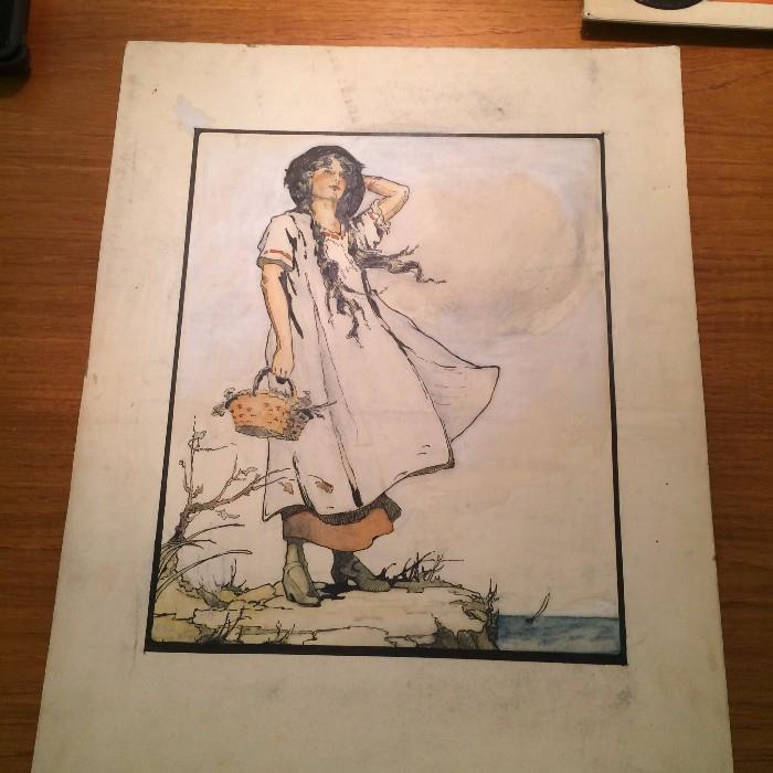 1 of Many Illustrations By Eethel Hellen Claussen, Commercial Illustrator in Early 1900's