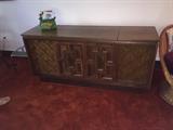 LONG RADIO/RECORD PLAYER WITH CREDENZA