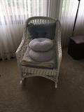 WHITE WICKER CHAIR