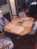 DINING ROOM TABLE WITH ROLLING CHAIRS