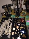 VINTAGE AND COSTUME JEWELRY-NECKLACES, BRACELETS , EARRINGS