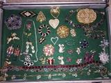VINTAGE COSTUME RHINESTONE AND AUSTRIAN CRYSTAL JEWELRY ( SOME SIGNED , CORO, WEISS, SWAROVSKI )