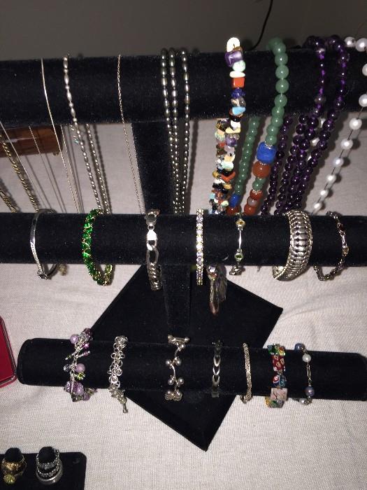 STERLING SILVER JEWELRY ( NECKLACES , NATURAL STONES, BRACELETS )