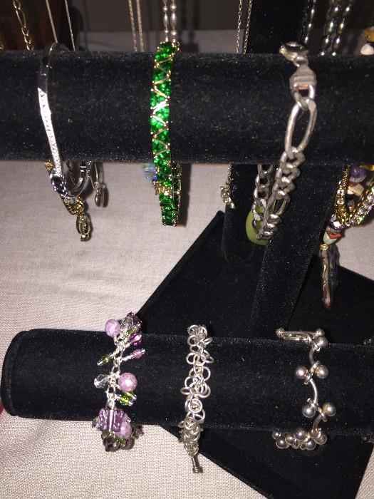 STERLING SILVER BRACELETS SOME SIGNED (RUSSEL SIMMONS)