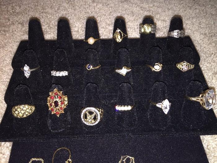 14K & 10K GOLD RINGS ( SAPPHIRE, GARNET, OPAL, PEARL)