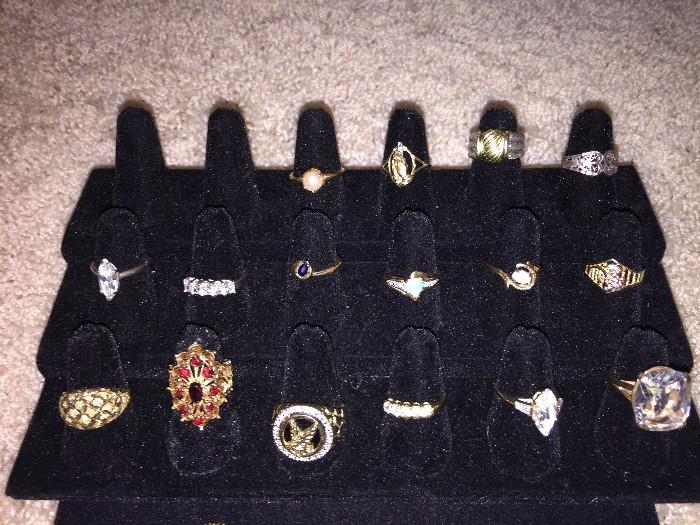 14K & 10K GOLD RINGS ( SAPPHIRE, GARNET, OPAL, PEARL)