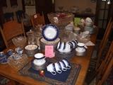 Beautiful china, punchbowl, cut glass and more...