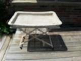 wicker fold-up tray table