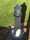 MARBLE LIGHTHOUSE NAUTICAL LAWN DECOR 