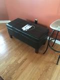 LONG BLACK LEATHER FOOR REST / OTTOMAN