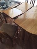 DINING ROOM BLONDE OAK TABLE WITH 4 CHAIRS 