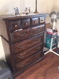 TALL DARK WOOD DRESSER