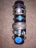 STERLING SILVER JEWELRY / NATIVE AMERICAN JEWELRY / NAVAJO JEWELRY / TURQOISE JEWELRY