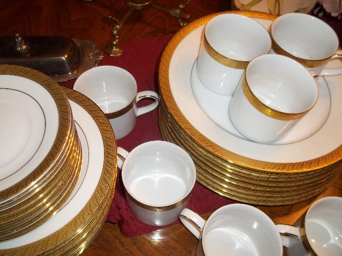 White China with real gold trim.