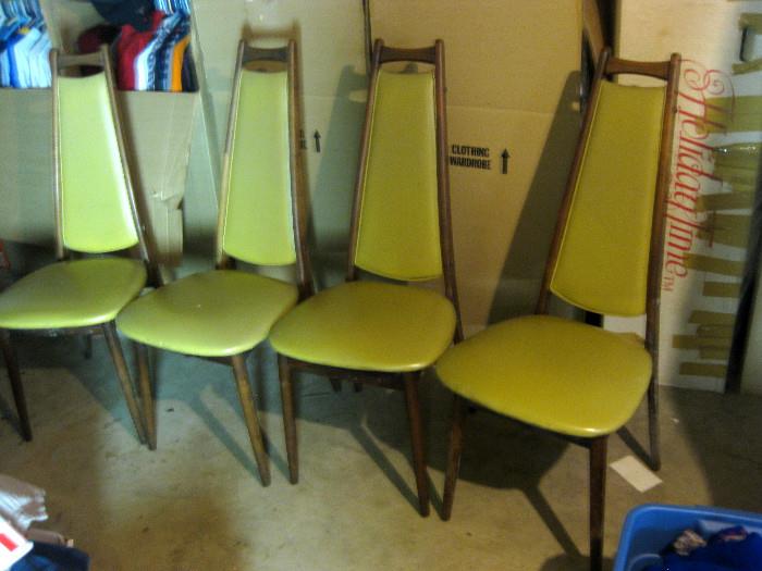 RETRO TALL BACK DINING ROOM CHAIRS - SET OF (4)