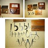 VARIOUS TOOLS, SOME IN WOOD BOXES