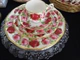 Royal Albert China "Old English Rose" place setting of 8 with accessories 