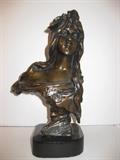 67.	Emmanuele Villanis Bronze “La Bohemienne”, circa 1950.    Pre-sale Est. $900
This is another of the famous works by Emanuele Villanis, titled, “La Bohemienne”, signed E. Vollanis on side. Measures about 10” high.
