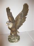 11.	Andrea Bald Eagle, circa 1970        Appraised Est. $525
Cast, glazed soft porcelain Bald Eagle, mounted on wooden base. 12” high. Marked made by Andrea.
