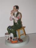 30.	Norman Rockwell Figurines, circa 1980.     Appraisal Est.  $200 each
This is a collection of12 Norman Rockwell figurines, produced by the Danbury Mint as a limited edition series in 1980. They are cast porcelain and painted in great detail. 
