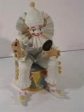 17.	Doulton Porcelain Clown, circa 1983.     Appraisal Est. $375
This soft paste figurine, of a clown, was part of the series titled, “Carnival of Clowns”, and produced in 1983 by Ben Black for Doulton International. Limited Edition number 447/3500. 
